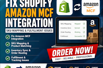 fix shopify amazon mcf integration, sku mapping and fulfillment issues