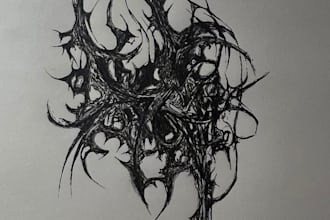 design a custom cyber sigilism tattoo stencil
