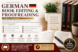 proofread and edit your german book, ebook, or novel professionally