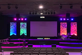 design church stage, interior, exterior and 3d modeling