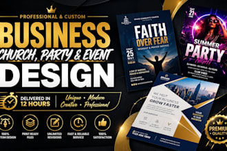 design custom business flyer church flyer party flyer event flyer in just 12hour