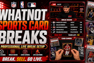 setup a professional whatnot stream for sports card breaks