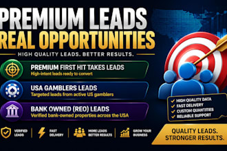 give premium first hit takes sweeps leads, USA gamblers leads, bank owned leads