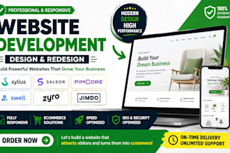 build sylius saleor pimcore swell zyro jimdo website development design redesign