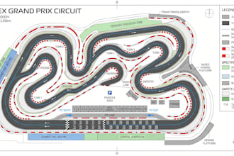 design your indoor or outdoor go kart track, track map and 3d render