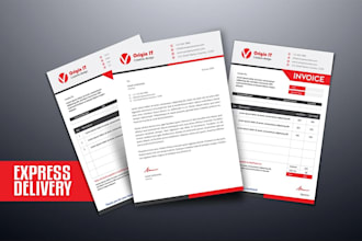 design invoice, letterhead, envelope, bill pad, quotation, proforma, receipt