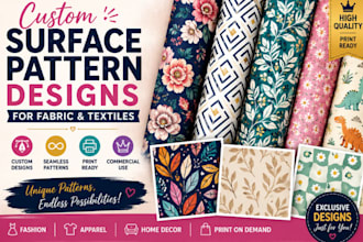 create custom surface pattern designs for fabric and textiles