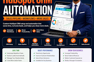 set up hubspot CRM automation, sales pipeline, and workflows