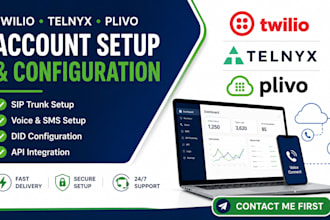 setup upgraded twilio telnyx and plivo account