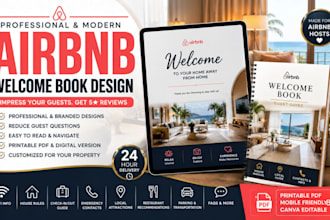 design professional airbnb welcome book, house manual, guest guide PDF