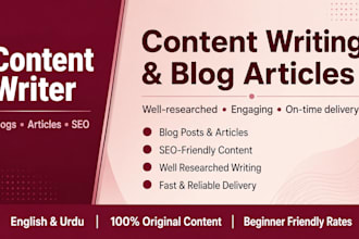 write high quality articles and blog content