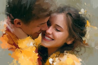 make a vintage oil painting portrait illustration