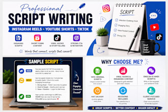 write engaging scripts for instagram reels, youtube shorts