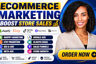 do shopify marketing, esty promotion, stan store promotion to boost store sales