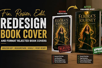 fix, resize, edit, redesign book cover and format rejected book covers