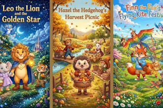 design a unique children book mascot graphic design book design