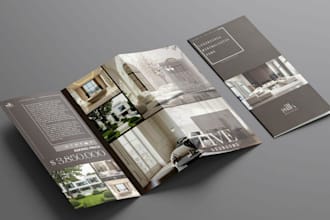 design luxury real estate trifold brochure for corporate business