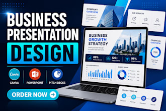design business presentation corporate presentation canva slide deck template