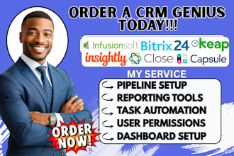 setup insightly crm, keap infusionsoft capsule crm, bitrix24 close crm workflow