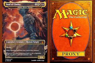 design custom mtg card alter anime fantasy art mtg token card tcg illustration