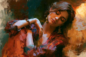 paint realistic oil painting illustration