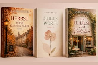 ein cozy fiction oder gedichtband cover fuer KDP gestalten