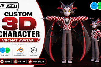 create custom vrchat character, furry avatar and VR model