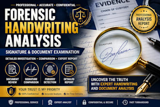 be your forensic handwriting analyst, forged or real signature, document report