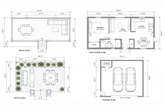 draw city permit drawings, site plan, plot plan, adu, garage, patio, deck permit