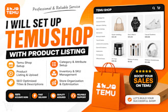 set up temu shop with product listing