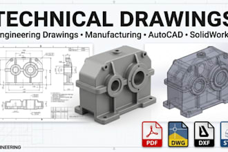 create technical drawings, engineering drawings and cad for manufacturing