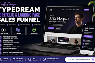 design typedream portfolio landing page sales funnel carrd smugmug website