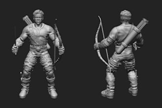 sculpt custom 3d action figure, articulated toy, figurine for 3d printing