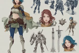 design villain character concept art with unique style