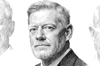 draw a hedcut wsj portrait style from photo