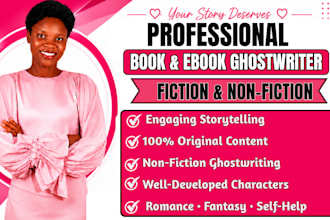 ghostwrite fiction book, thriller, fantasy, horror, erotic, romance ghostwriter