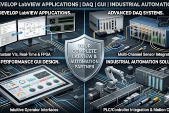 develop labview applications, daq systems, gui , industrial automation