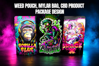 design cbd mylar bag, weed packaging, cannabis packaging cbd pouch design