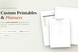 design a custom printable planner or PDF, italian or english