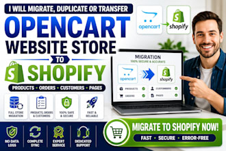 migrate transfer or move opencart store to shopify products order customers data