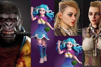 realistic 3d character fantasy character stylized 3d model unity unreal engine