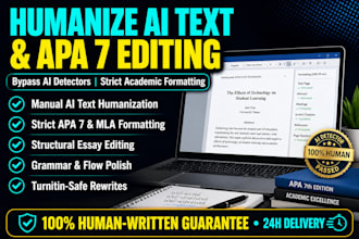 humanize ai text, edit your essay, and format to apa 7