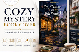 design a professional cozy mystery book cover for amazon KDP