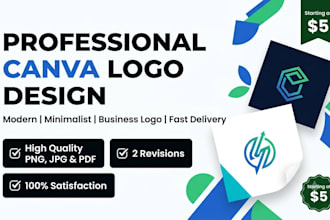 design professional canva logo, business card and t shirt