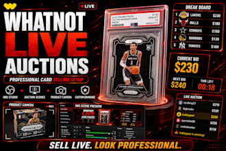 setup your professional whatnot live auction and card selling stream