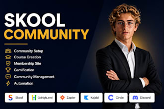 skool community setup skool community manager for online course promotion