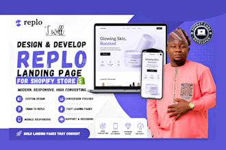 design and develop a replo landing page for shopify store