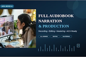be your professional female audiobook narrator and producer