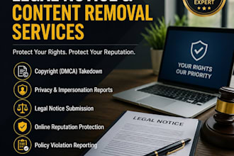 provide youtube content removal and reputation management support