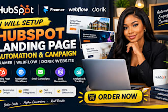 setup hubspot landing page automation campaign framer webflow dorik website
